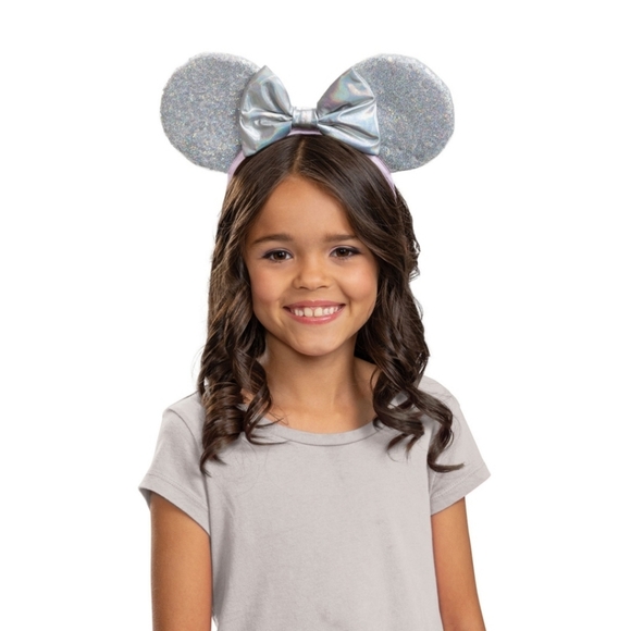 NEW Disney Minnie Mouse Ears Headband,  Platinum, NWOT - Picture 2 of 9